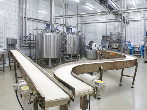 cintas transportadoras de banda modular en acero inoxidable fabricadas por ingeniero galimberti y cia para procesos industriales