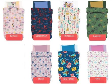 cubrecamas infantil linea pinata con disenos coloridos de superheroes y princesas para el dormitorio de los ninos