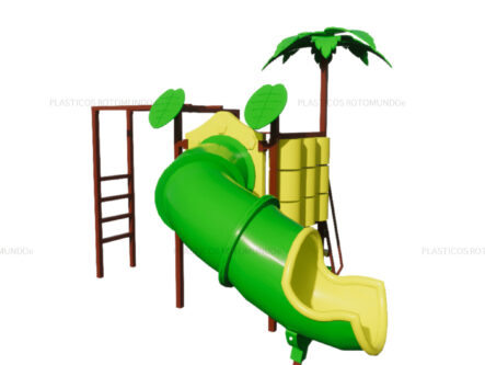 mangrullo infantil de plastico resistente instalado en espacio recreativo para ninos, fabricado por plasticos rotomundo