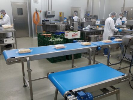 cintas transportadoras de pvc y uretano en acero inoxidable utilizadas en la industria alimenticia y quimica