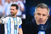 Jamie Carragher analizó cómo frenar a Messi antes del duelo entre Argentina. Fotografía editorial relacionada con Jamie Carragher sobre Messi. publicada en Noticias Web