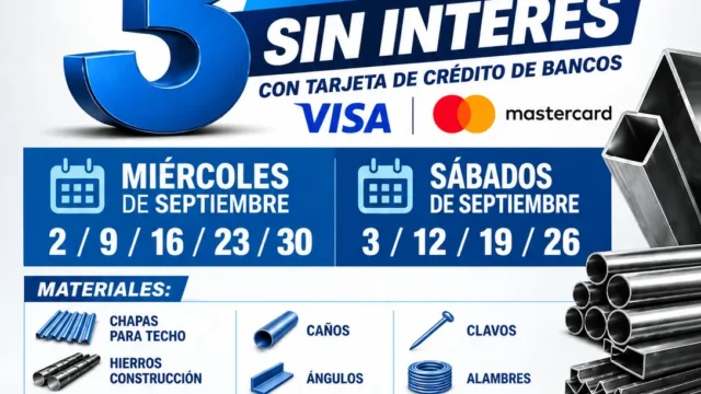 Herramat ofrece 3 cuotas sin interés en materiales durante septiembre. Fotografía editorial relacionada con 3 cuotas sin interés Herramat. publicada en Noticias Web