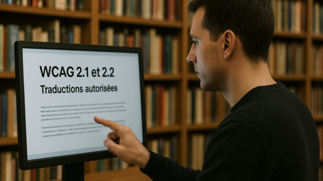 Imagen ilustrativa generada con IA: Actualizan las traducciones autorizadas de WCAG 2.1 y 2.2 al francés