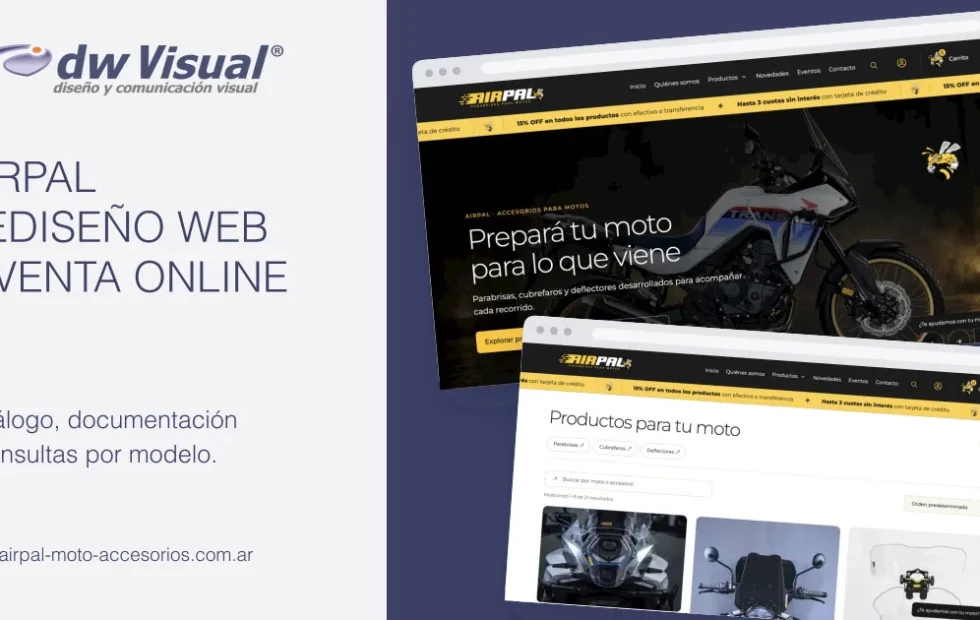 AIRPAL renueva su web con catálogo y venta online de accesorios para motos. Fotografía editorial relacionada con catálogo de accesorios para motos. publicada en Noticias Web
