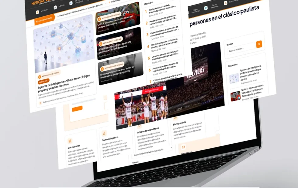 DWVisual detalla su propuesta de diseño web para portales de noticias. Imagen destacada sobre diseño web para portales de noticias. publicada en Noticias Web