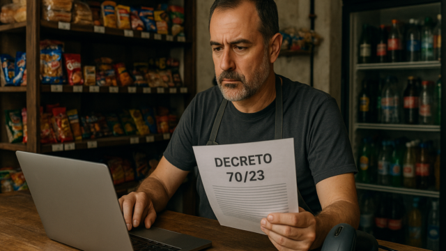 Imagen ilustrativa generada con IA: Una columna cuestiona el criterio de la Corte sobre el Decreto 70/23
